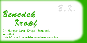 benedek kropf business card